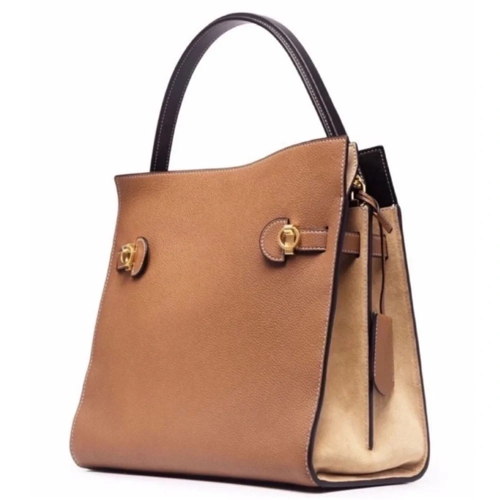 Like new Tory Burch Lee Radziwill Double tote bag - "Tigers Eye" - Picture 2 of 13